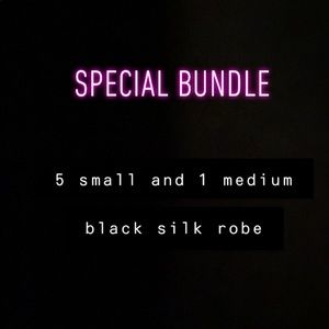 5 small / 1 medium black silk robe